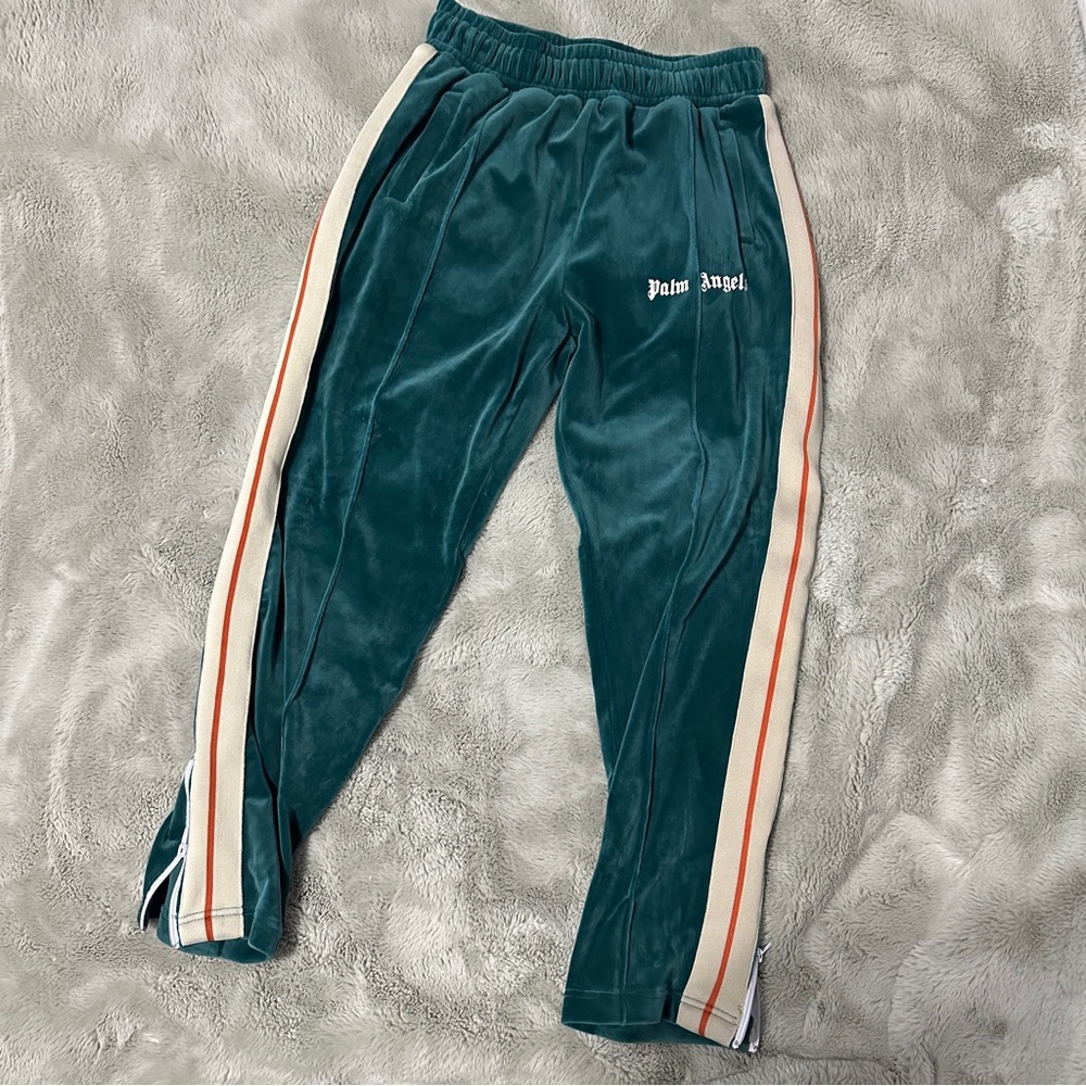 Palm Angels Pine Green Chenille Track Pants